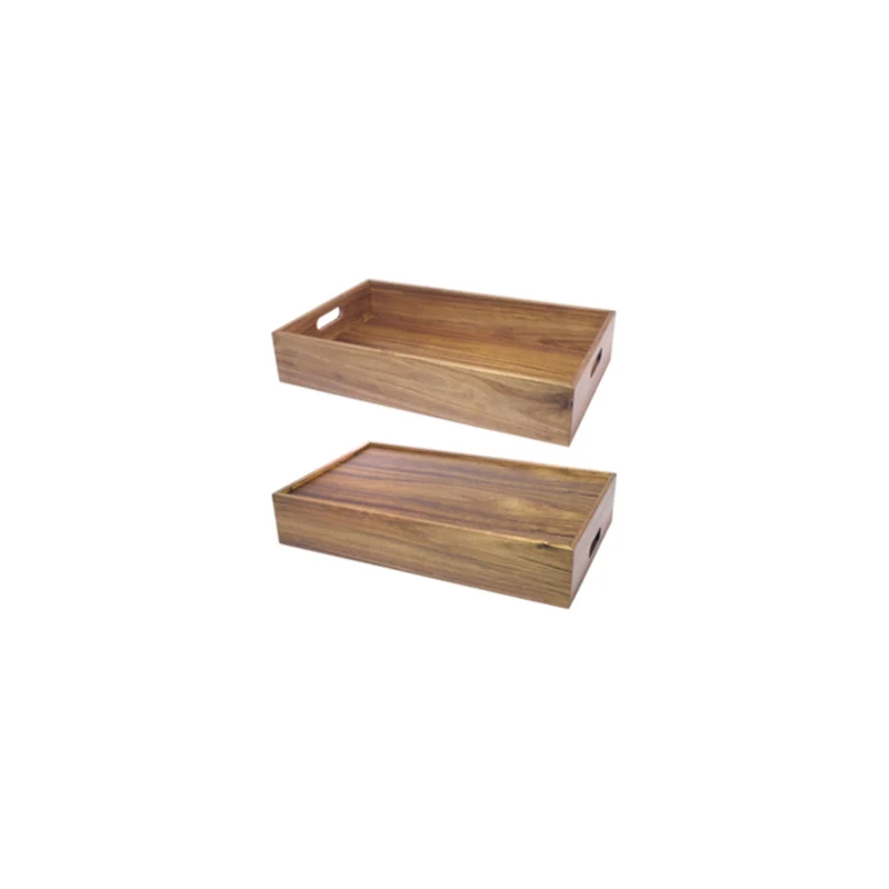 Cassetta/alzata legno di acacia gn 1/1 cm.53x32.5 h.10