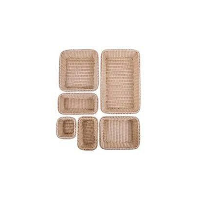 Cesto pane cm.32.5x17.5 h.10 gn 1/3 in polyrattan doppia trama
