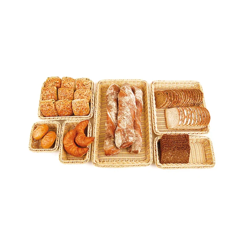 Cesto pane cm.17.6x16.2 h.10 gn 1/6 in polyrattan doppia trama