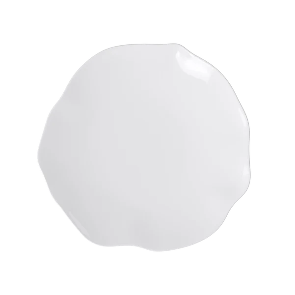 PURA Piatto gourmet bianco - 32,1 x 32,1 cm, Premium Bone Porcelain