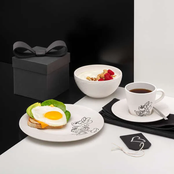 Set da colazione 4 Pezzi in Premium Porcelain Bianco, Manufacture - Mickey Mouse