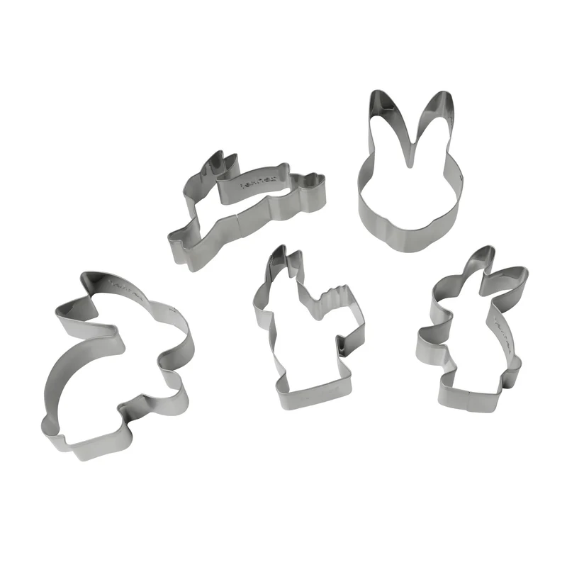 Set 5 tagliabiscotti coniglietti forme assortite