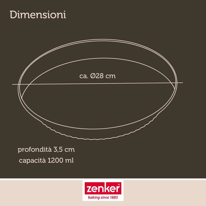 Stampo per crostata fondo liscio, Ø28 cm