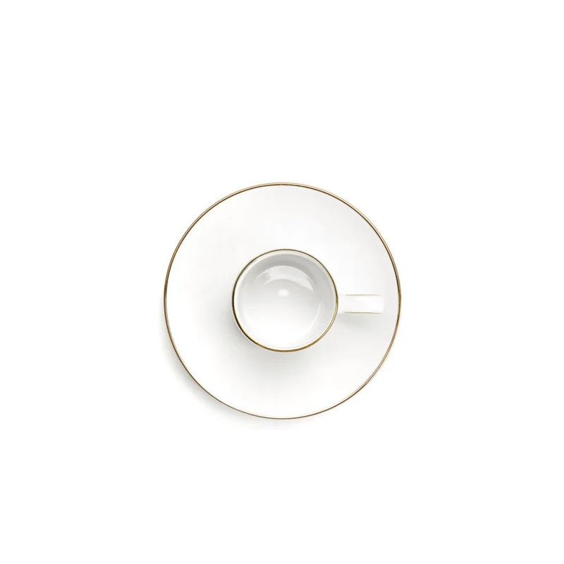 DOMUS GOLD LINE Set 2 Tazze Caffe' con Piattino