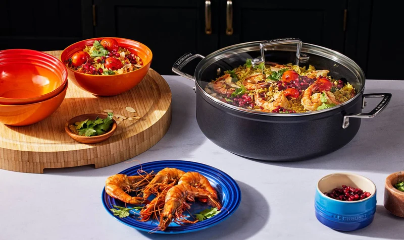 Sauté in alluminio antiaderente con coperchio vetro - 30 cm, 6.8L