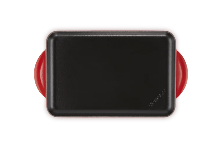 Grill rettangolare liscio - in ghisa vetrificata / 32cm