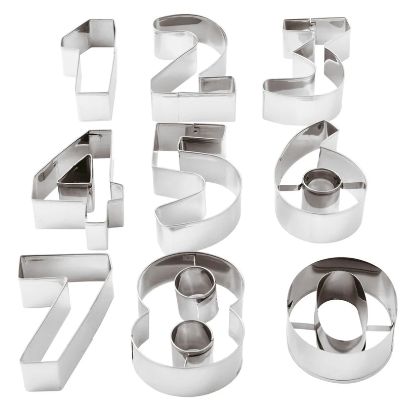 Set tagliapasta inox numeri h.2 pezzi 10