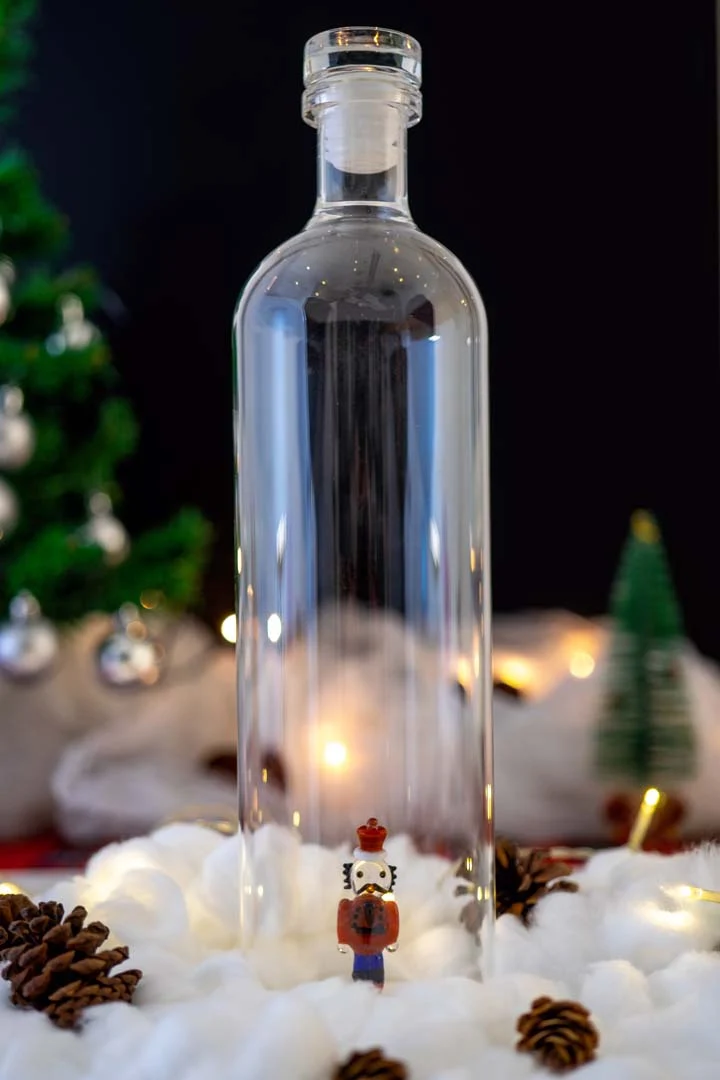 Bottiglia in vetro borosilicato con tappo - Decoro Schiaccianoci
