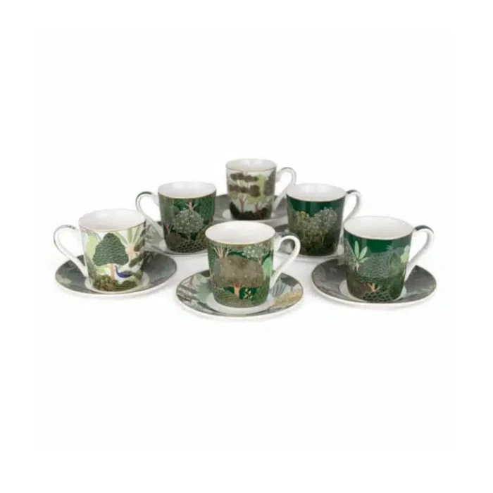 Set 6 tazzine espr.100 ml c/piattini in gift box WOODLAND