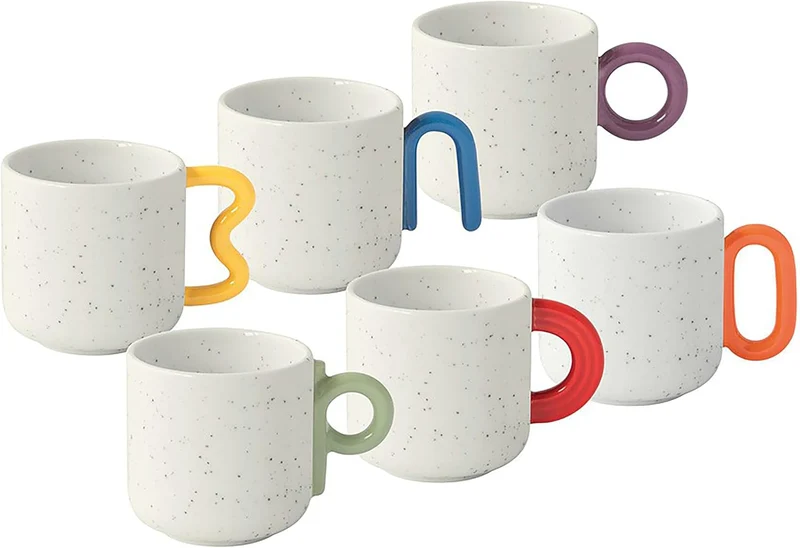 Set 6 tazzine espresso 100 ml in porcellana in color box