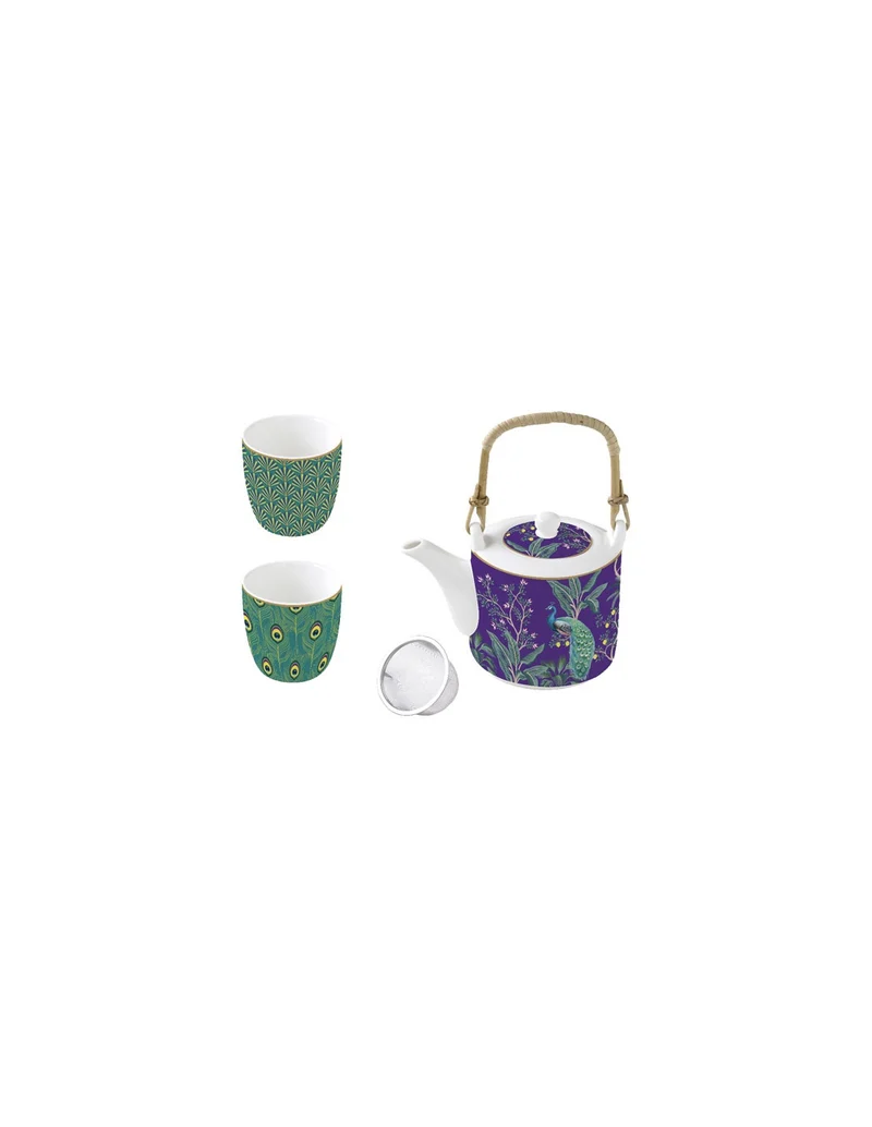 Teiera 600 ml con infusiera e 2 bicchierini