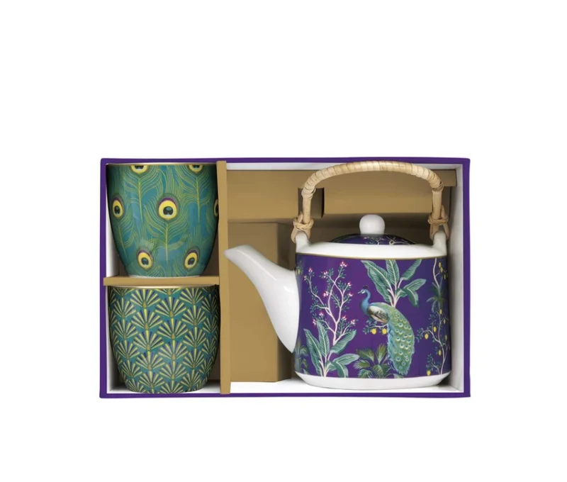 Teiera 600 ml con infusiera e 2 bicchierini