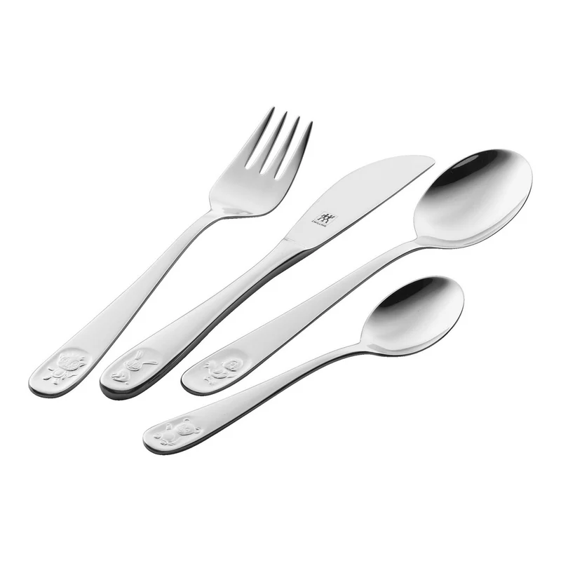 BINO Set di posate da bambino, 4-pz., argento