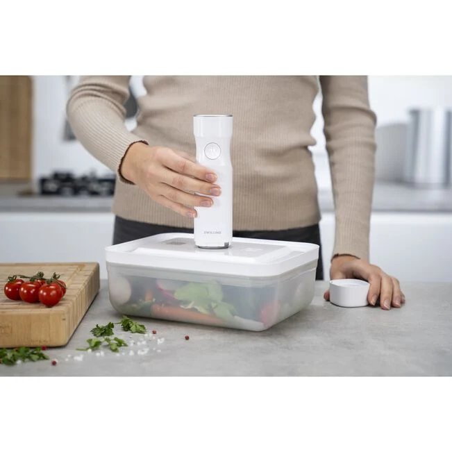 Contenitore sottovuoto per il frigo - plastica / semi trasparente-grigio