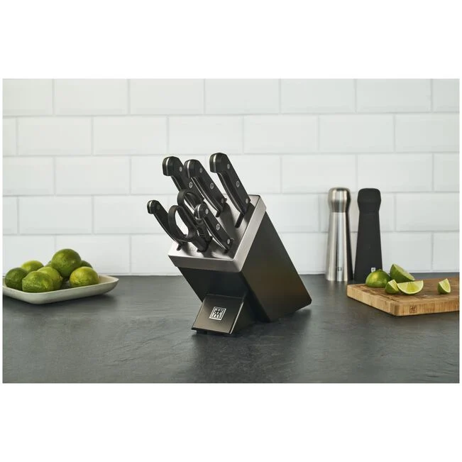 GOURMET Set di coltelli con ceppo, 7-pz., - Nero