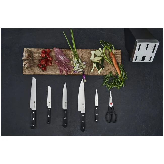 GOURMET Set di coltelli con ceppo, 7-pz., - Nero