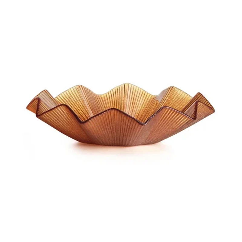 Noel Centro Tavola In Vetro - 39cm Glitter Arancio