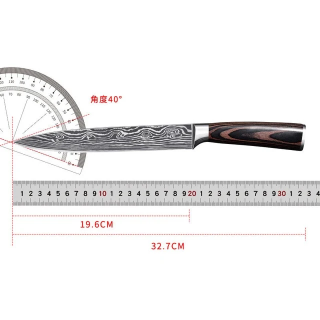 Japanese Damascus kitchen knives Laser Dapattern chef knife Sharp Santoku Cleaver Slicing Utility Knives tool EDC 3"inch 5"i