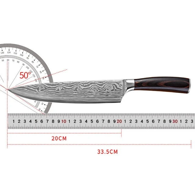 Japanese Damascus kitchen knives Laser Dapattern chef knife Sharp Santoku Cleaver Slicing Utility Knives tool EDC 3"inch 5"i
