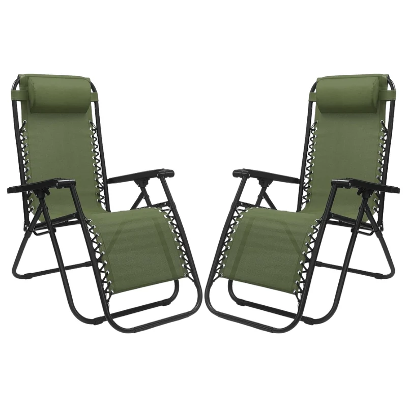 Set 2 Poltrone reclinabile in metallo e textilene con cuscino - No Gravity