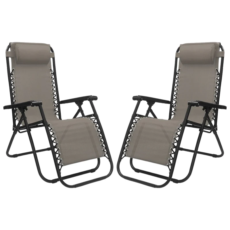 Set 2 Poltrone reclinabile in metallo e textilene con cuscino - No Gravity