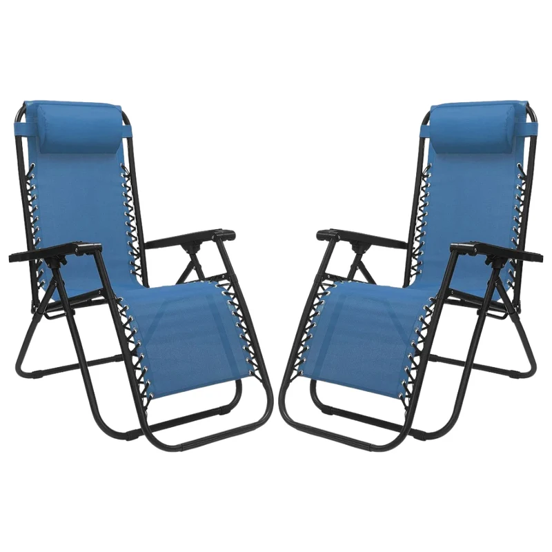 Set 2 Poltrone reclinabile in metallo e textilene con cuscino - No Gravity