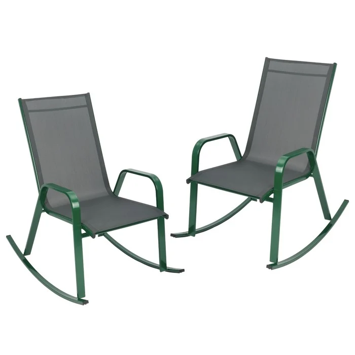 Set 2 poltrone a dondolo da giardino in metallo - Serenity