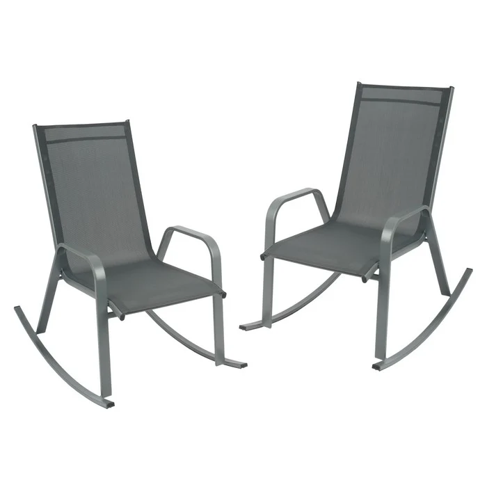 Set 2 poltrone a dondolo da giardino in metallo - Serenity
