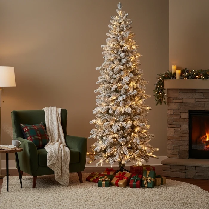 Albero di Natale innevato realistico - Yorkshire Slim