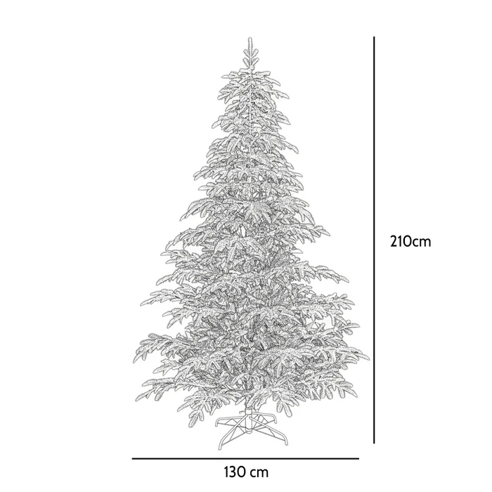 Albero di Natale innevato realistico con luci bianco caldo - Salice