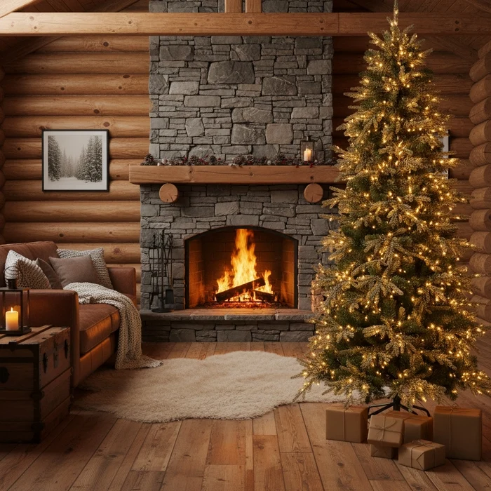 Albero di Natale verde realistico con luci bianco caldo - Big Sky Slim