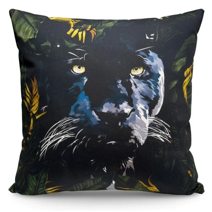 Cuscino in cotone con stampa tigre 45x45 cm