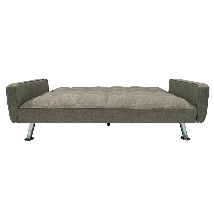 Divano letto in tessuto con gambe in metallo cromato - Nova