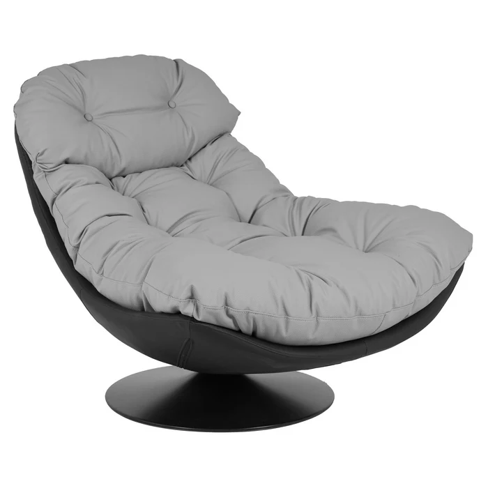 Poltrona relax girevole a 360° con seduta in pelle - Loft