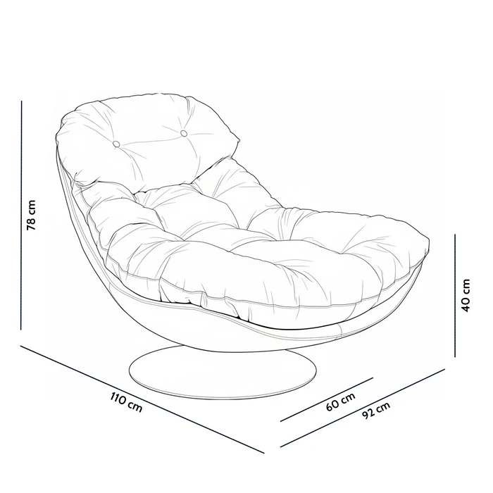 Poltrona relax girevole a 360° con seduta in pelle - Loft