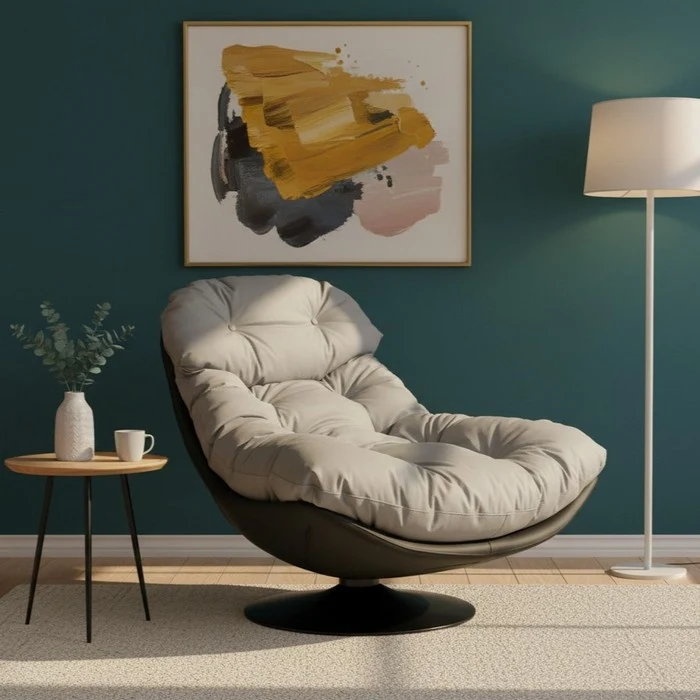 Poltrona relax girevole a 360° con seduta in pelle - Loft