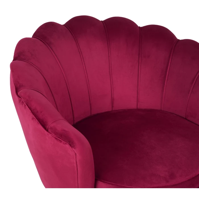 Set poltrona e pouf in velluto con gambe in metallo cromato oro