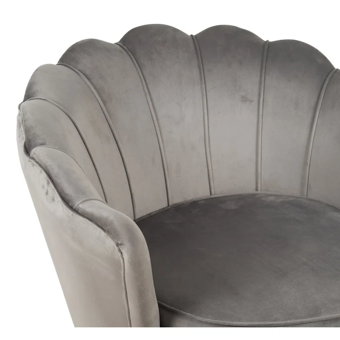 Set poltrona e pouf in velluto con gambe in metallo cromato oro