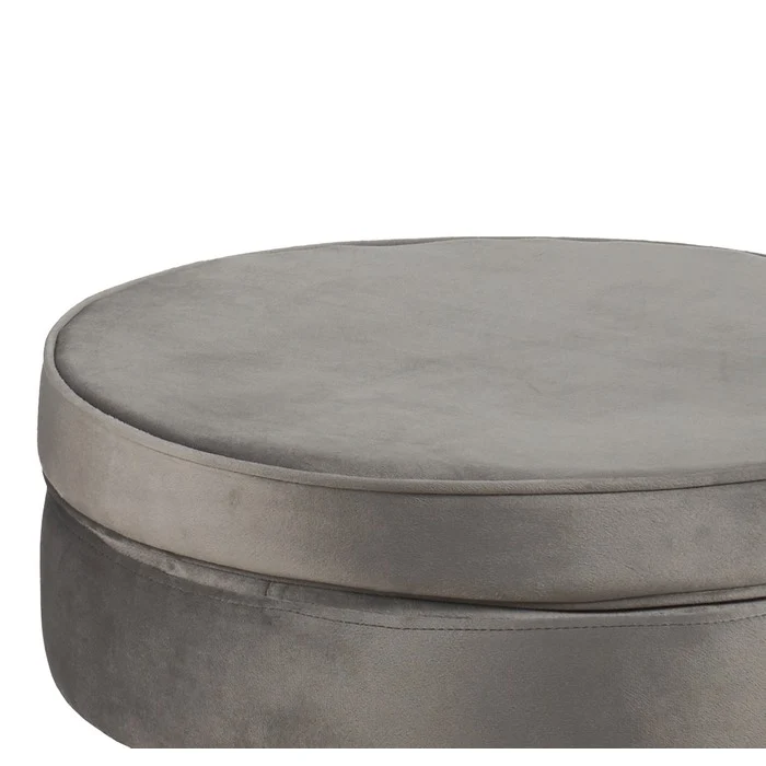 Set poltrona e pouf in velluto con gambe in metallo cromato oro