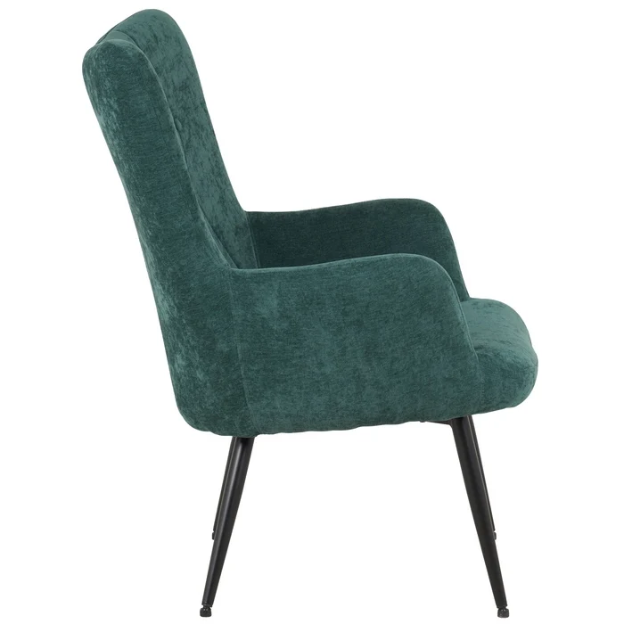 Poltrona moderna in tessuto con gambe in metallo nero - Julie