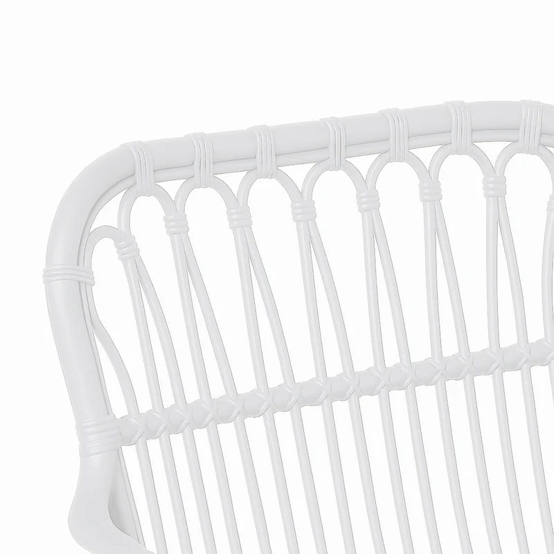 Set da giardino con divano, poltrone e tavolino in polipropilene effetto rattan - Meridiana - Bianco