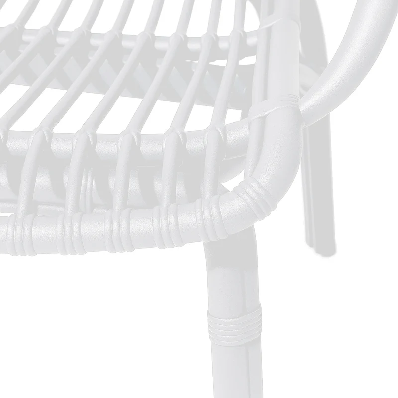 Set da giardino con divano, poltrone e tavolino in polipropilene effetto rattan - Meridiana - Bianco