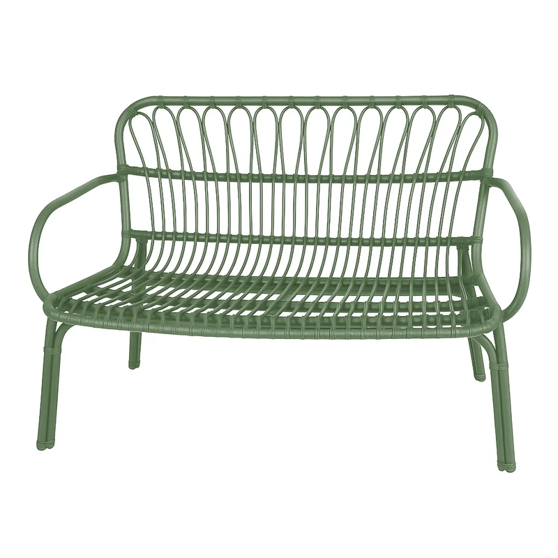 Set da giardino con divano, poltrone e tavolino in polipropilene effetto rattan - Meridiana - Agave