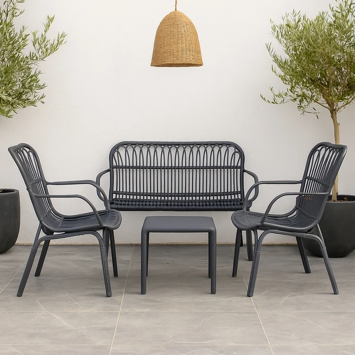 Poltrona da giardino in polipropilene effetto rattan - Meridiana