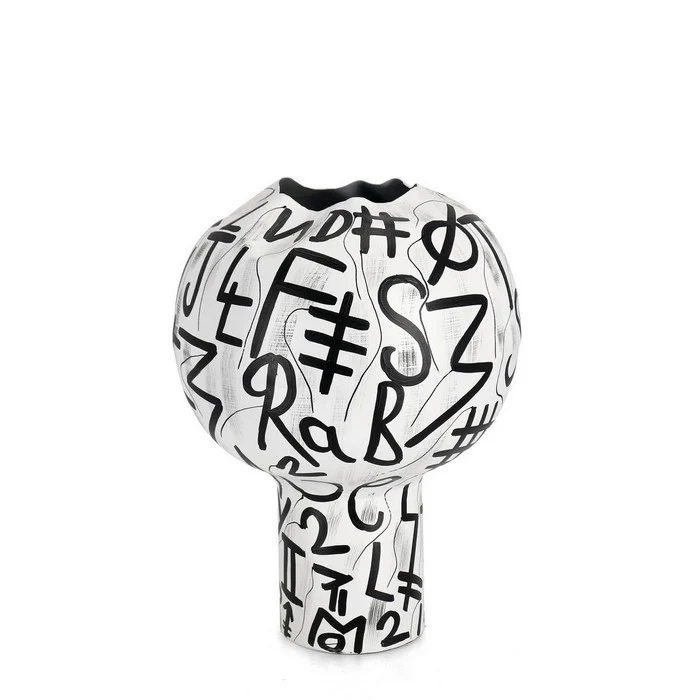 Vaso porta fiori moderno 43 cm con lettere - Raini
