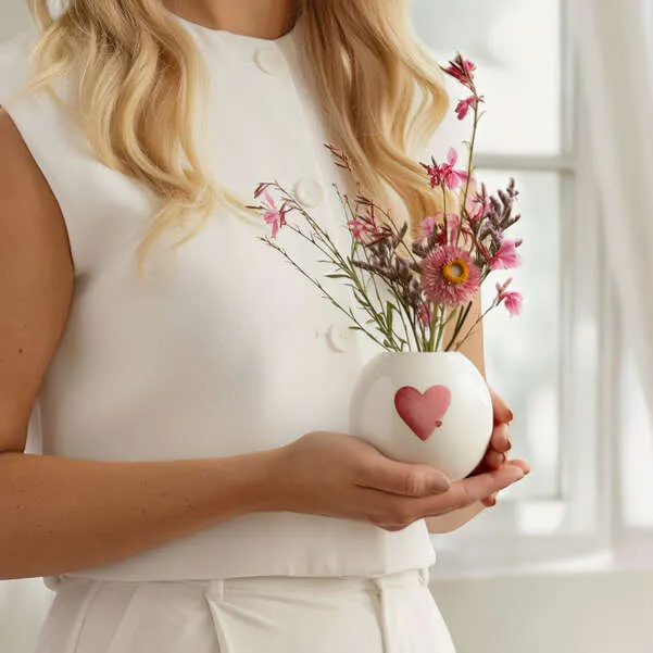 With Love Vaso - Bianco, Premium Porcelain 94 mm