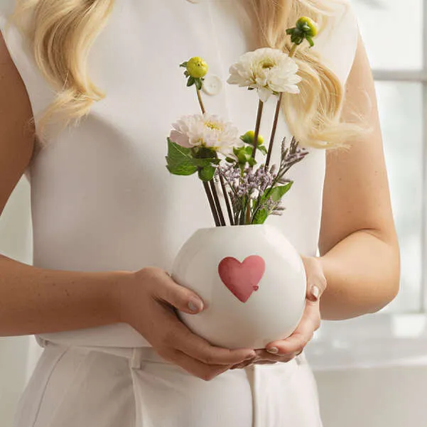 With Love Vaso - Bianco, Premium Porcelain 130 mm