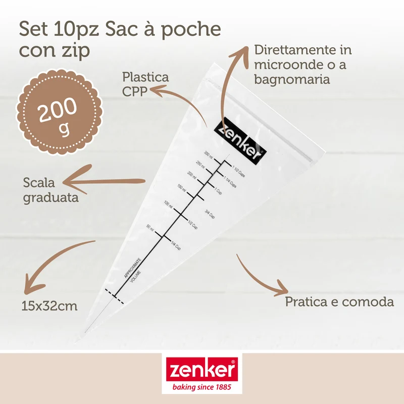 Sac à poche graduata, 10 pezzi