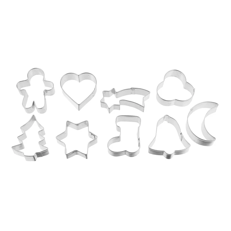 Taglia biscotti set 9pz con anello, forme miste.