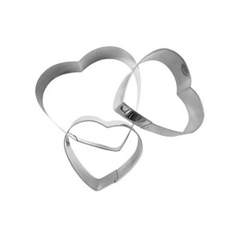 Set 3 tagliabiscotti a forma di cuore